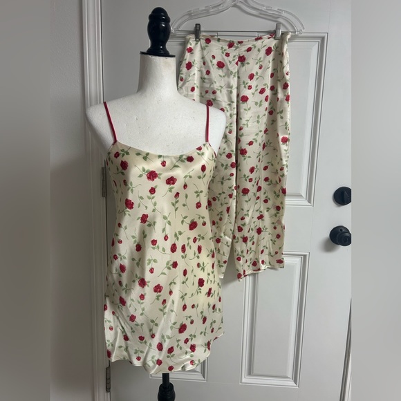 NATORI Rose Print 2 Piece Cami Sleep Set Small - Picture 1 of 9